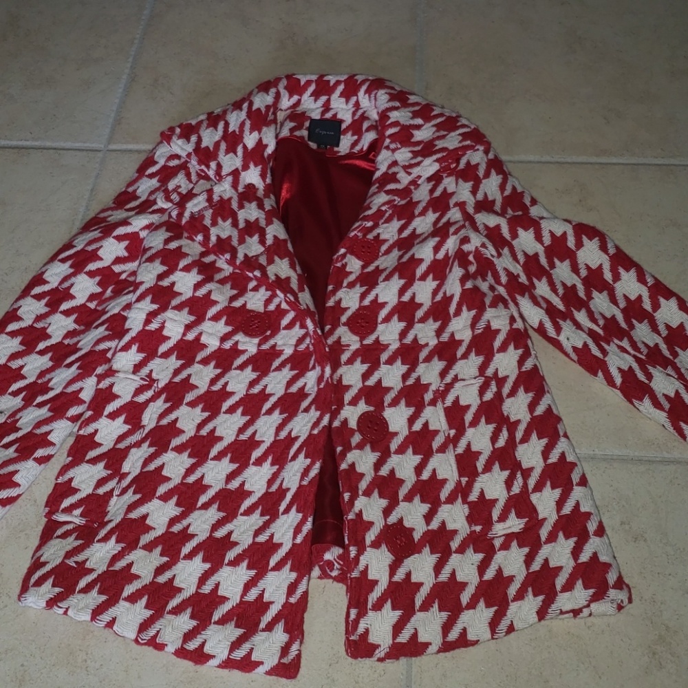 EXPRESS HOUNDSTOOTH COAT SIZE XS